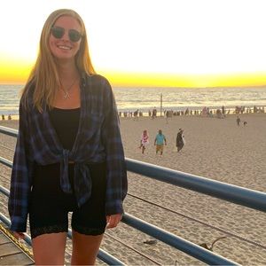 Brandy Melville black bike shorts with lace detailing